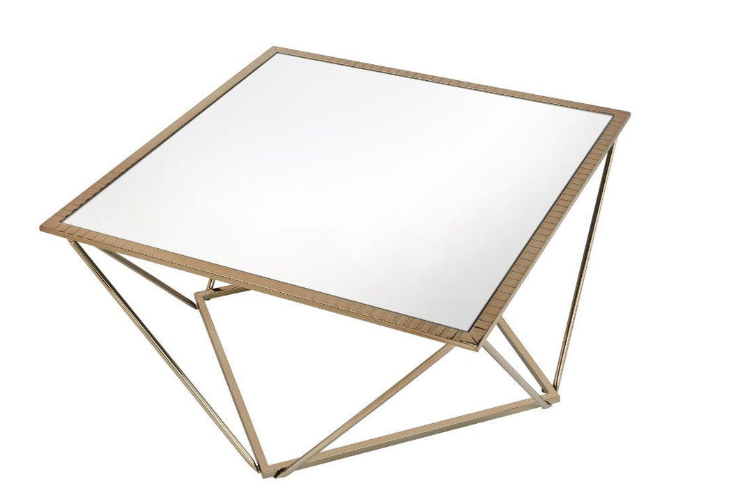 Fogya - Coffee Table - Mirrored & Champagne Gold Finish Sacramento Furniture Store Furniture store in Sacramento