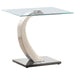 Pruitt - Glass Top End Table - Clear And Satin Sacramento Furniture Store Furniture store in Sacramento