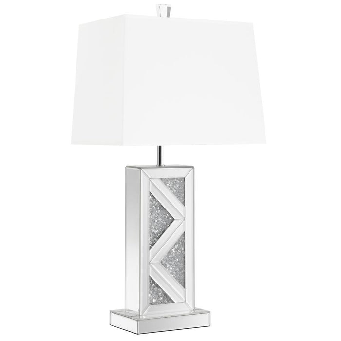 Carmen - Geometric Base Table Lamp - Silver Sacramento Furniture Store Furniture store in Sacramento