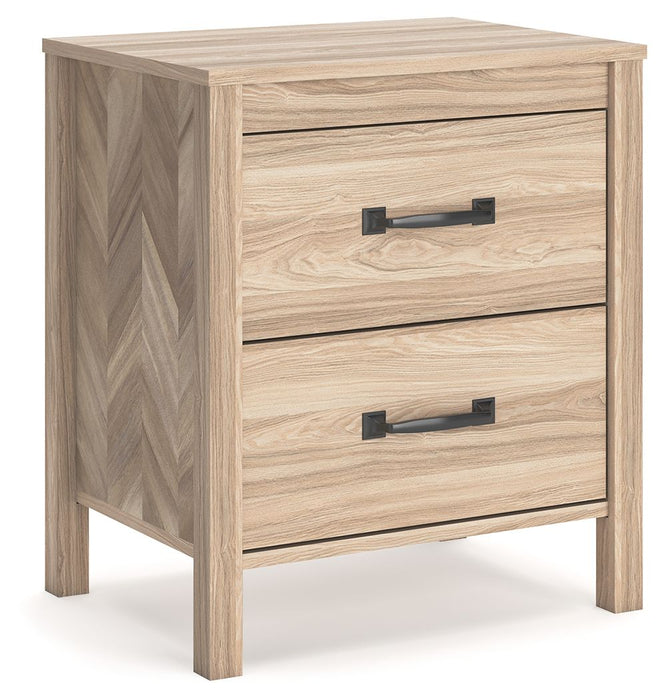 Battelle - Tan - Two Drawer Night Stand Sacramento Furniture Store Furniture store in Sacramento