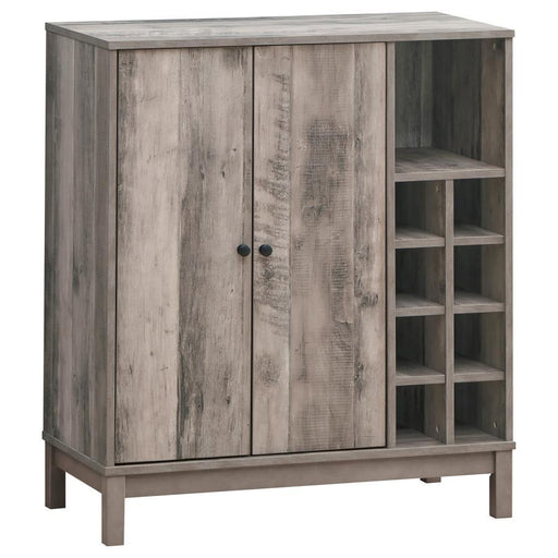 Cheyenne - 2-Door Wine Cabinet With Stemware Rack - Weathered Acacia Sacramento Furniture Store Furniture store in Sacramento