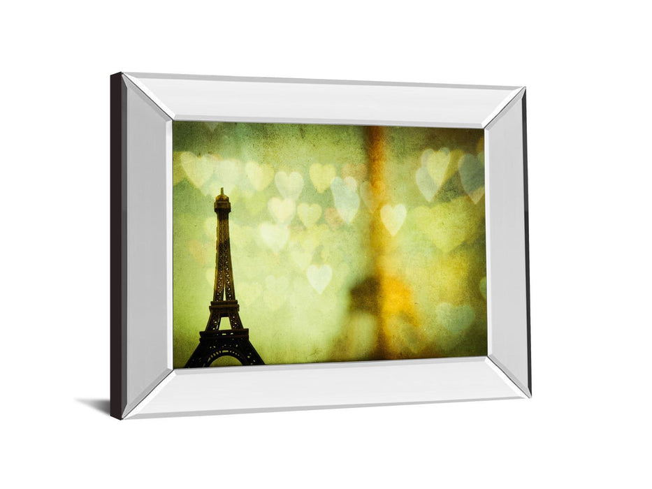 Wishful Hearts Il By Irene Suchucki - Mirror Framed Print Wall Art - Green