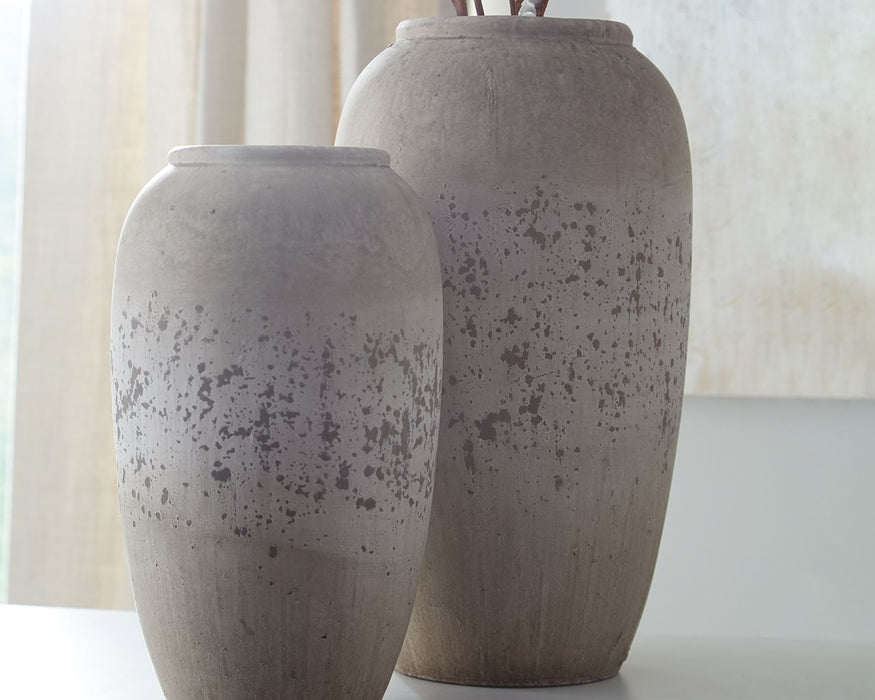 Dimitra - Brown / Cream - Vase Set (Set of 2) Sacramento Furniture Store Furniture store in Sacramento