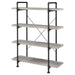 Delray - 4-Tier Open Shelving Bookcase - Gray Driftwood And Black Sacramento Furniture Store Furniture store in Sacramento