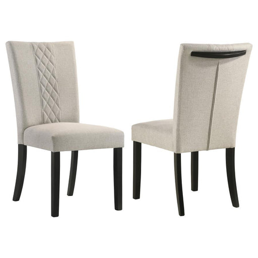 Malia - Upholstered Solid Back Dining Side Chair (Set of 2) - Beige And Black Sacramento Furniture Store Furniture store in Sacramento