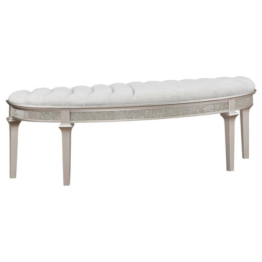 Evangeline - Upholstered Demilune Bench - Ivory And Silver Oak Sacramento Furniture Store Furniture store in Sacramento