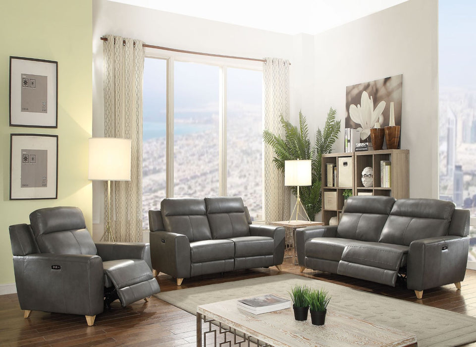 Cayden - Sofa - Gray Leather-Aire Match Sacramento Furniture Store Furniture store in Sacramento