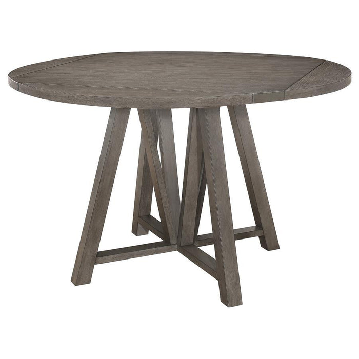 Athens - Round Counter Height Table With Drop Leaf - Barn Gray Sacramento Furniture Store Furniture store in Sacramento