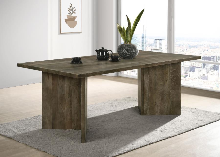 Tyler - Rectangular Double V-Leg Dining Table - Mango Brown Sacramento Furniture Store Furniture store in Sacramento