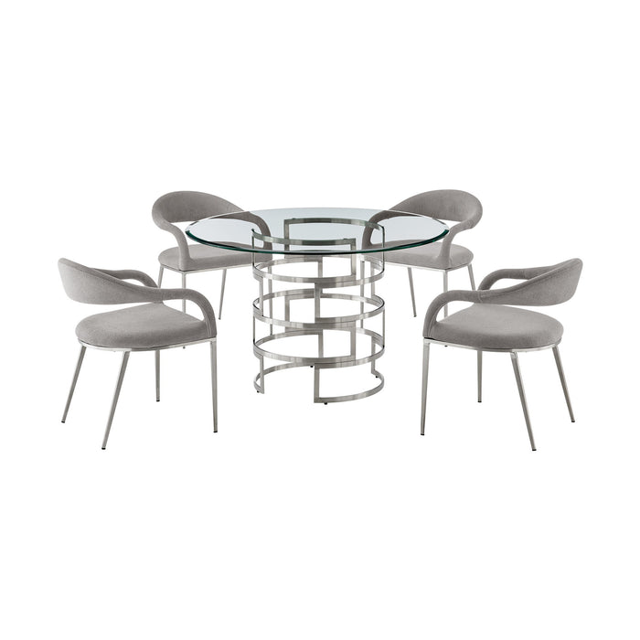 Diaz Morgan - Round Glass Dining Table Set