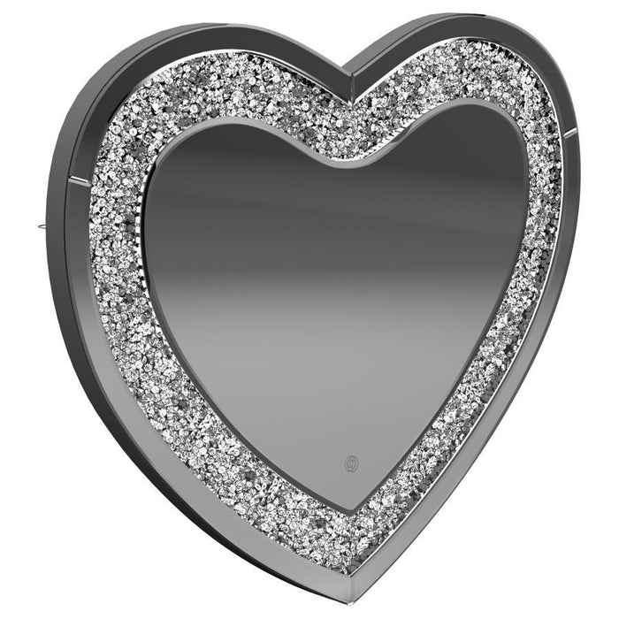 Aiko - Heart Shape Wall Mirror - Silver Sacramento Furniture Store Furniture store in Sacramento