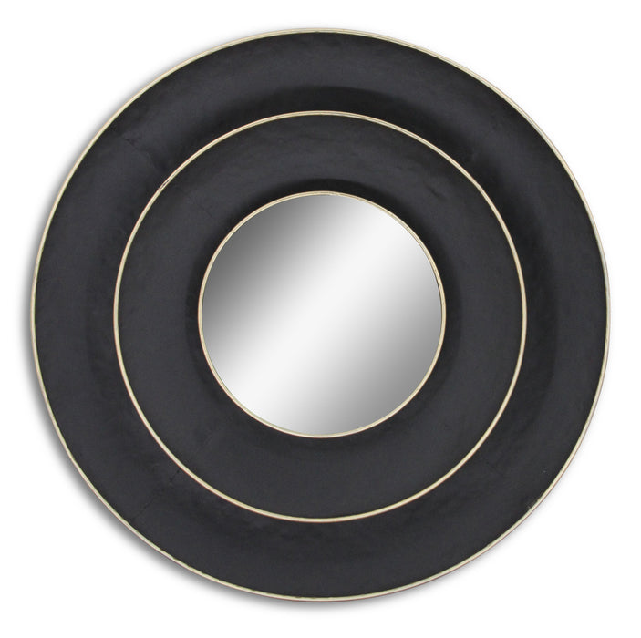 27x27 Metal Wall Mirror - Black