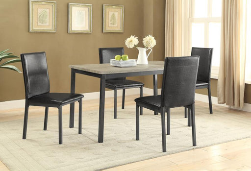 Garza - 5 Piece Dining Room Set - Weathered Gray And Black Sacramento Furniture Store Furniture store in Sacramento