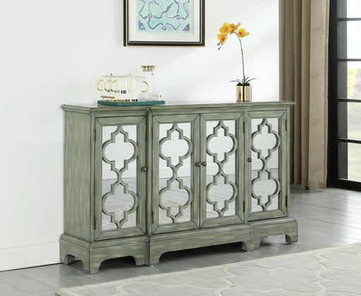 Erigeron - 4-Door Accent Cabinet - Gray Sacramento Furniture Store Furniture store in Sacramento