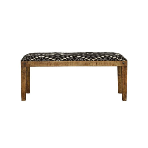 Lamont - Rectangular Upholstered Bench - Natural And Navy Sacramento Furniture Store Furniture store in Sacramento