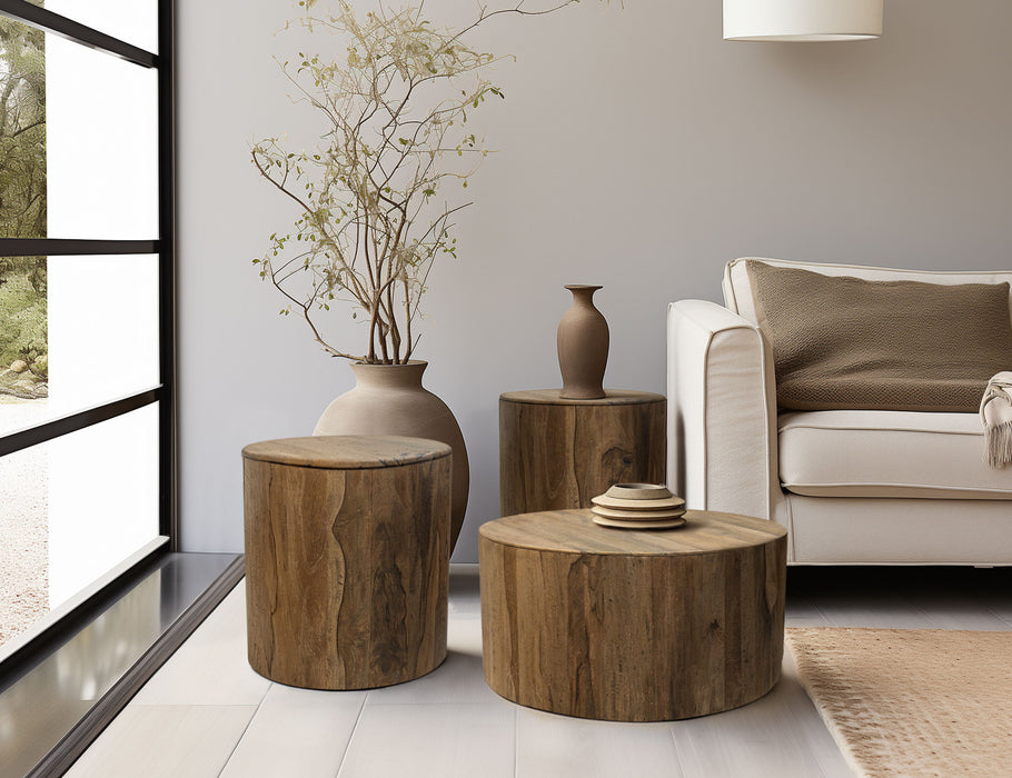 Balam - Chairside Table - Almond / Barrel Brown