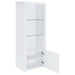 Jude - 3-Shelf Media Tower With Storage Cabinet - White High Gloss Sacramento Furniture Store Furniture store in Sacramento