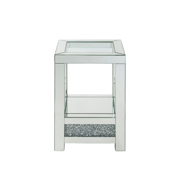 Noralie - End Table - Mirrored & Faux Diamonds - 24" Sacramento Furniture Store Furniture store in Sacramento