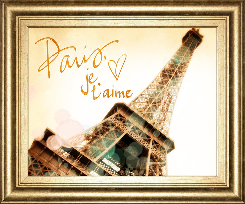 Paris, J'taime By Emily Navas - Framed Print Wall Art - Beige