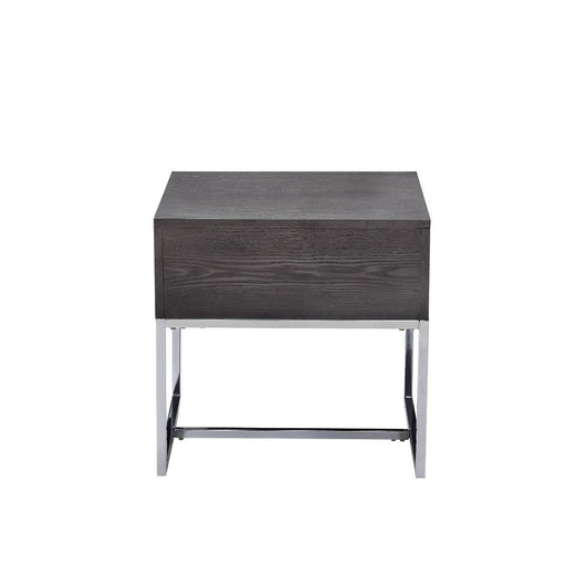 Iban - End Table - Gray Oak & Chrome Sacramento Furniture Store Furniture store in Sacramento