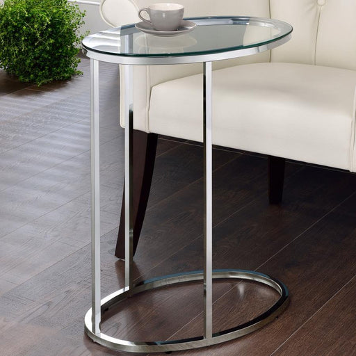 Kyle - Oval Snack Table - Chrome And Clear Sacramento Furniture Store Furniture store in Sacramento