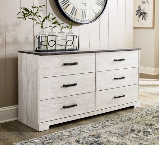 Shawburn - White / Black / Gray - Six Drawer Dresser - Pewter-tone Pulls Sacramento Furniture Store Furniture store in Sacramento