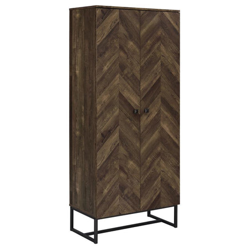 Carolyn - 2-Door Accent Cabinet - Rustic Oak And Gunmetal - Wood Sacramento Furniture Store Furniture store in Sacramento