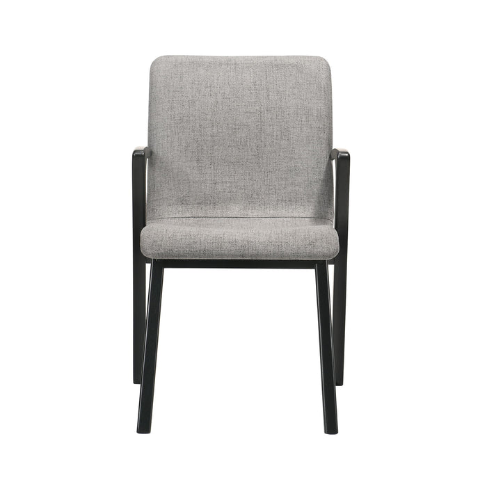 Varde - Mid-Century Upholstered Dining Chairs (Set of 2) - Black / Gray