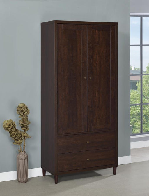 Wadeline - 2-Door Tall Accent Cabinet - Rustic Tobacco Sacramento Furniture Store Furniture store in Sacramento