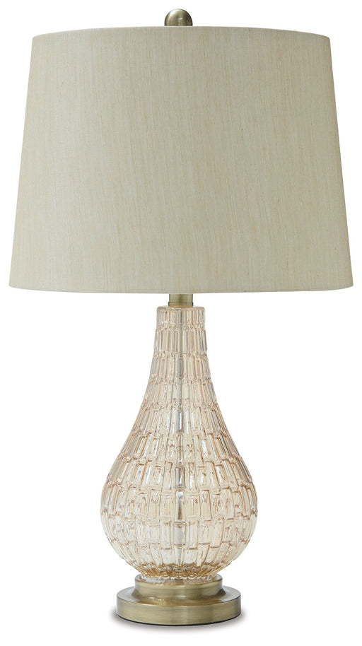 Latoya - Beige - Glass Table Lamp Sacramento Furniture Store Furniture store in Sacramento