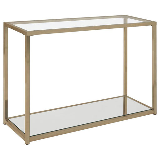 Cora - Sofa Table With Mirror Shelf - Chocolate Chrome Sacramento Furniture Store Furniture store in Sacramento