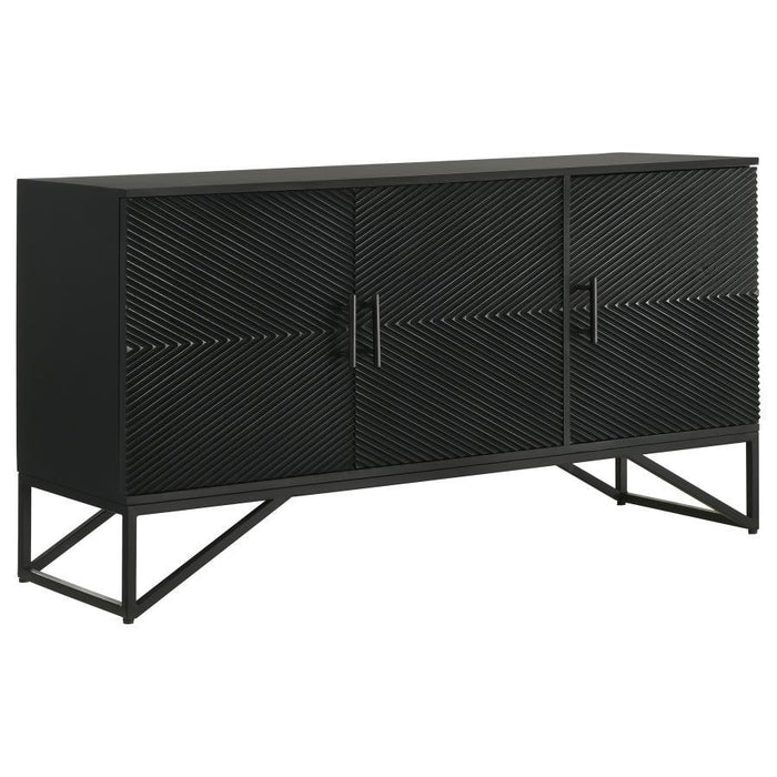 Riddell - 3-Door Accent Cabinet - Black Sacramento Furniture Store Furniture store in Sacramento