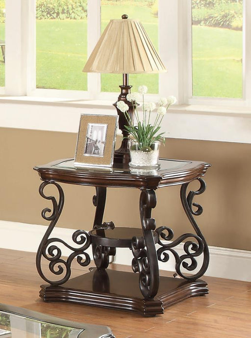 Laney - End Table - Deep Merlot And Clear Sacramento Furniture Store Furniture store in Sacramento