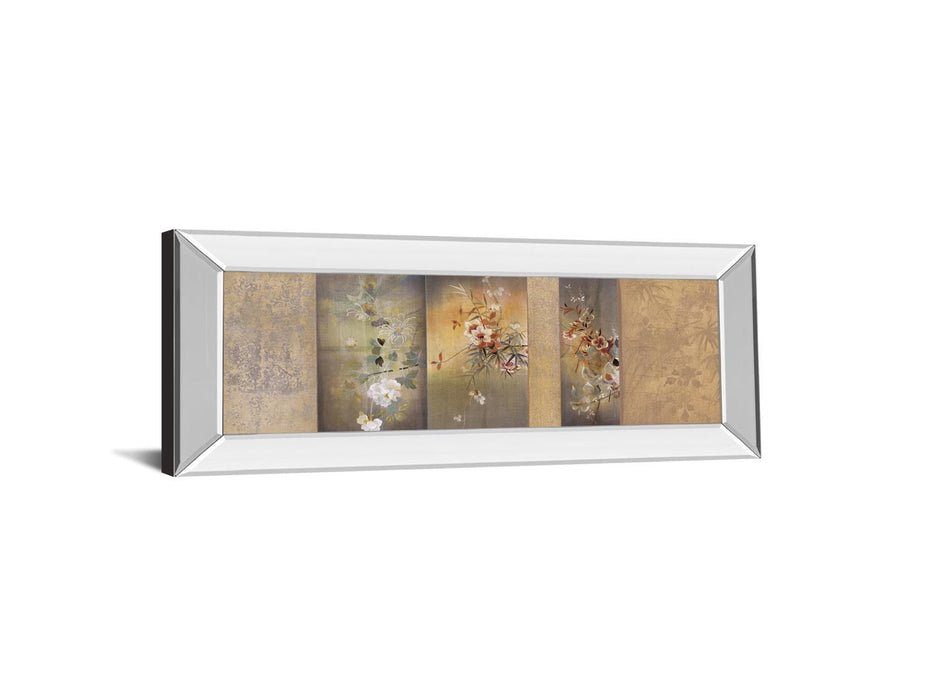 Tea Garden I By Douglas - Mirror Framed Print Wall Art - Beige