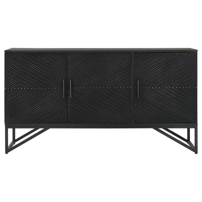 Riddell - 3-Door Accent Cabinet - Black Sacramento Furniture Store Furniture store in Sacramento