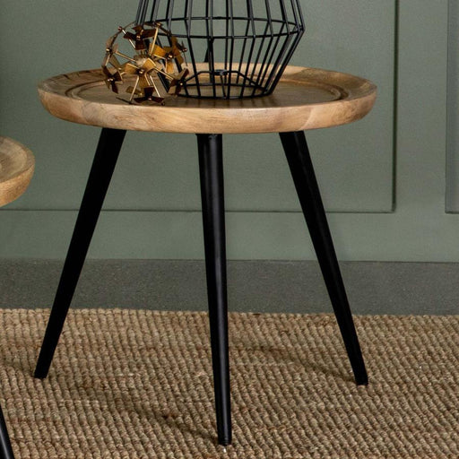 Zoe - Round End Table With Trio Legs - Natural And Black Sacramento Furniture Store Furniture store in Sacramento