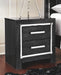 Kaydell - Black - Two Drawer Night Stand Sacramento Furniture Store Furniture store in Sacramento