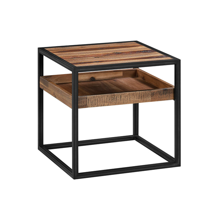 Ludgate - Square End Table / Shelf - Acacia / Black