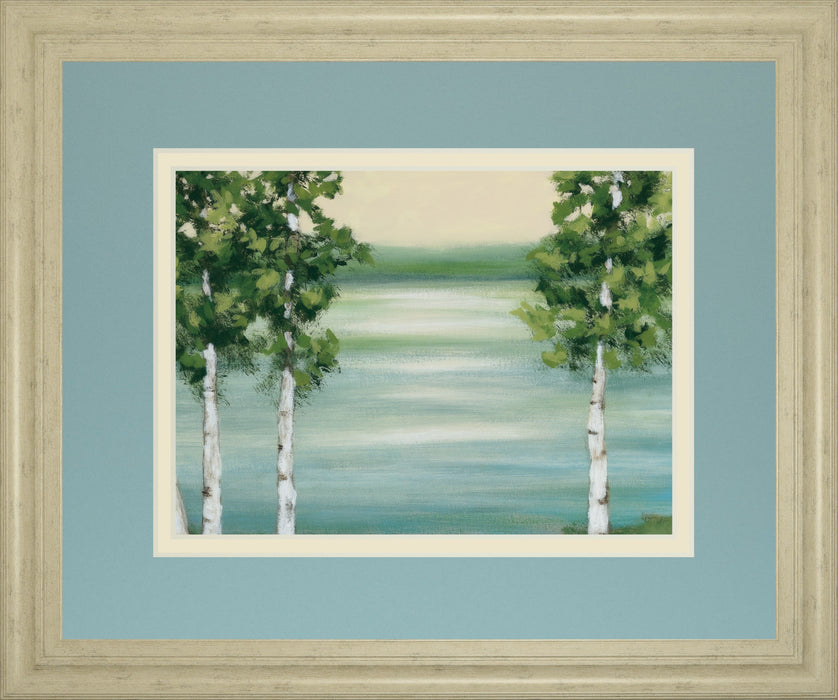 Quiet Lake By Rita Vindeszia - Framed Print Wall Art - Green