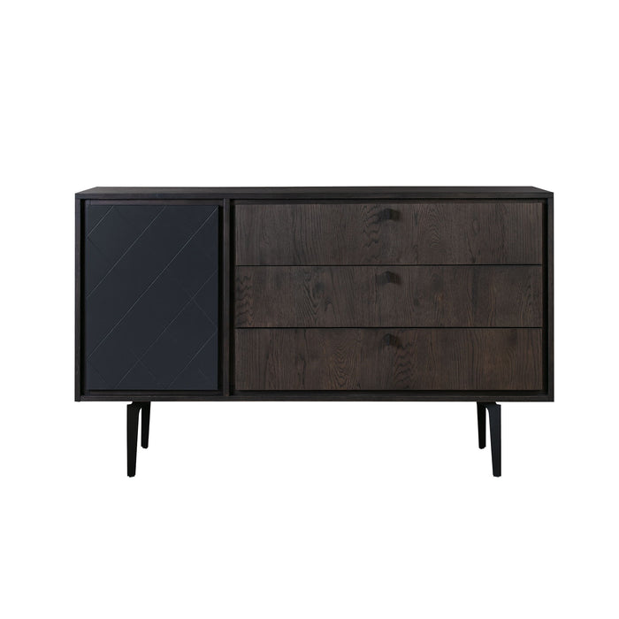 Cross - 3 Drawer Dresser - Solid Oak / Metal