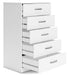 Flannia - White - Five Drawer Chest - 46" Height Sacramento Furniture Store Furniture store in Sacramento