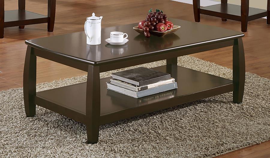 Dixon - Rectangular Coffee Table With Lower Shelf - Espresso Sacramento Furniture Store Furniture store in Sacramento