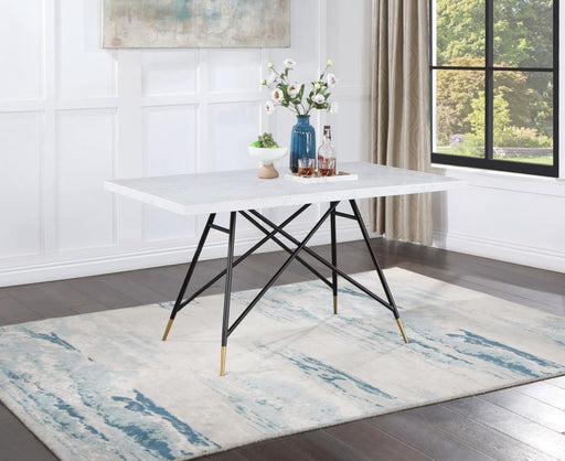 Gabrielle - Rectangular Marble Top Dining Table - White And Black Sacramento Furniture Store Furniture store in Sacramento