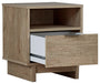 Oliah - Beige - One Drawer Night Stand - 20'' Width Sacramento Furniture Store Furniture store in Sacramento