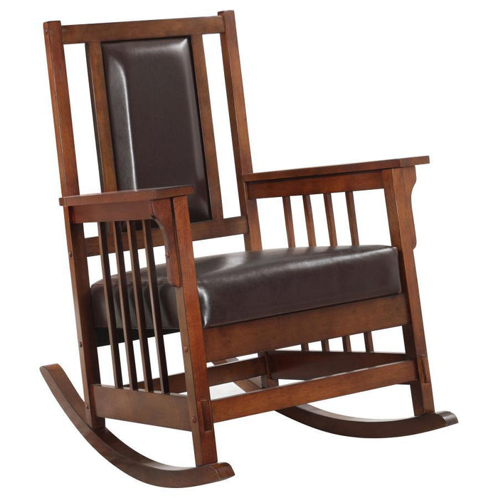 Ida - Upholstered Rocking Chair - Tobacco And Dark Brown