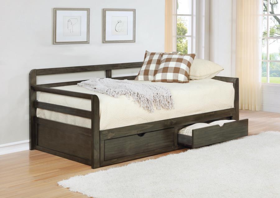 Sorrento - 2-Drawer Twin Daybed With Extension Trundle - Gray Sacramento Furniture Store Furniture store in Sacramento