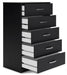 Finch - Black - Five Drawer Chest - 46" Height Sacramento Furniture Store Furniture store in Sacramento