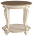 Realyn - White / Brown - Round End Table Sacramento Furniture Store Furniture store in Sacramento