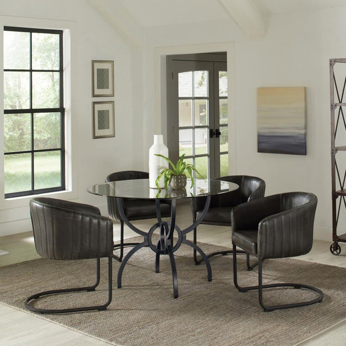 Aviano - 5 Piece Dining Set - Gunmetal And Matte Black Sacramento Furniture Store Furniture store in Sacramento