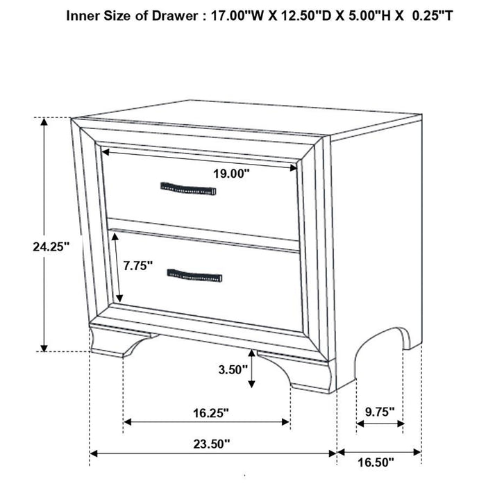 Beaumont - 2-Drawer Rectangular Nightstand - Champagne Sacramento Furniture Store Furniture store in Sacramento